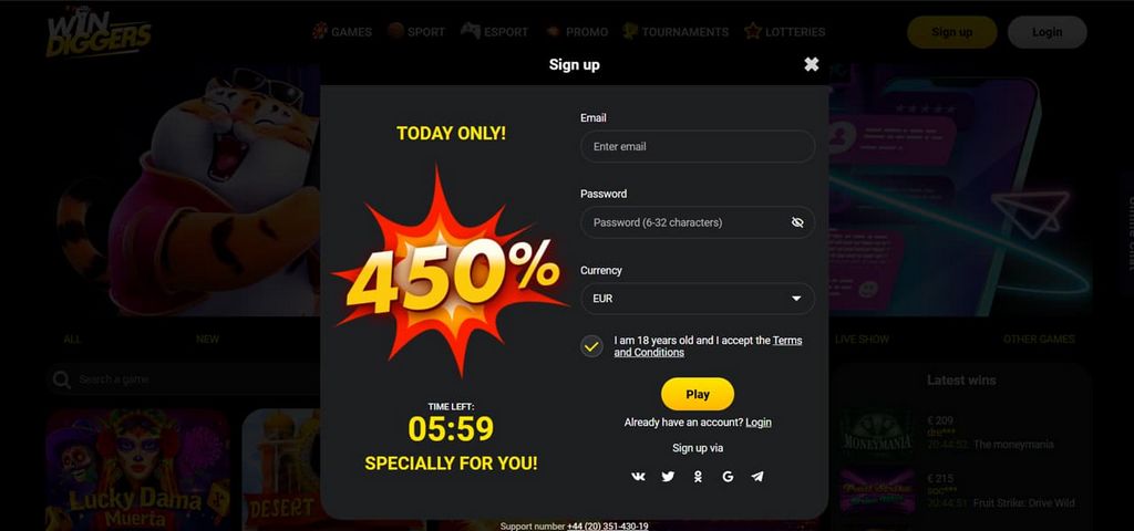 Win Diggers Casino Online Games